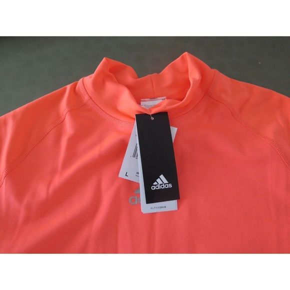 Adidas FS3026 Mens Size L Orange Long Sleeve Activewear Soccer Shirt - Picture 2 of 6